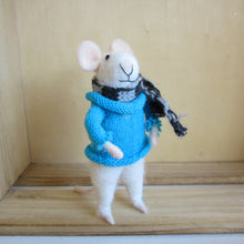 Felt Mouse with Blue Jumper