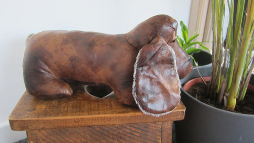 Dennis the Dachshund Faux Leather Doorstop