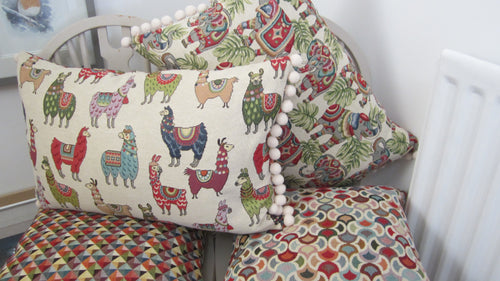 Tapestry style Long Llama Cushion