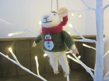 Christmas mouse wearing a Snowman jumper