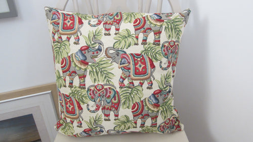 Tapestry style Elephant Cushion Square